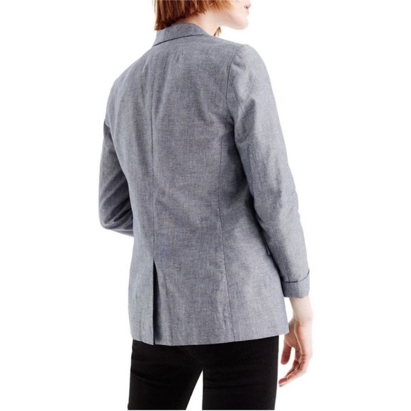 BOGO! J. Crew Unstructured Blazer Black Cotton Linen Size 0 - Picture 9 of 9